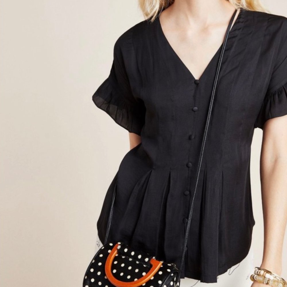 Anthropologie Mitzi Pleated Blouse